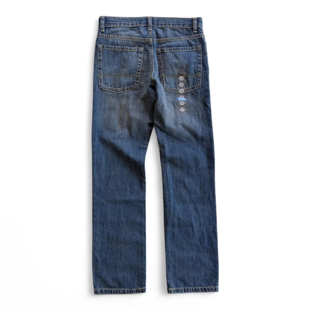 OLD NAVY Boys Straight Jeans Sz 12 Reg Skinny Straight Leg Adjustable Waist NEW